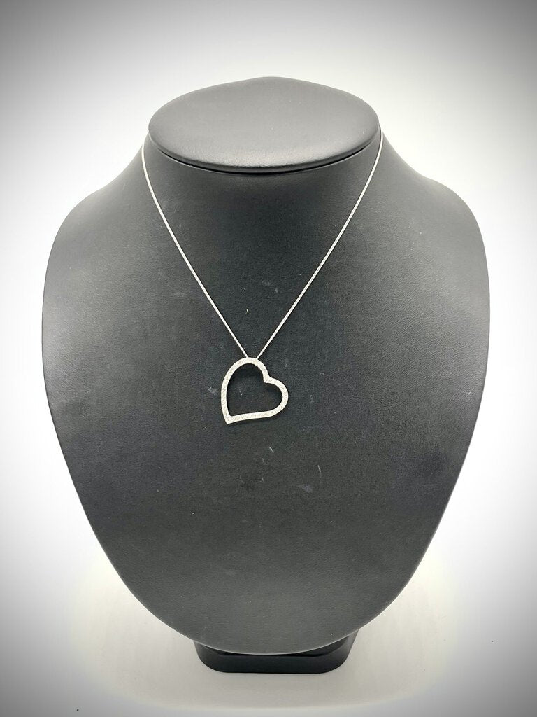 Ss Dia Heart Pendant 18in