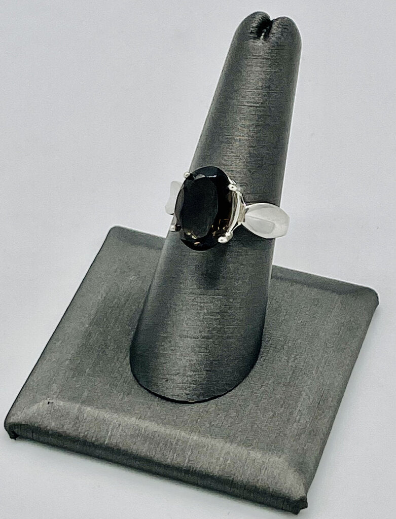 SS Oval Smokey Quartz Rg