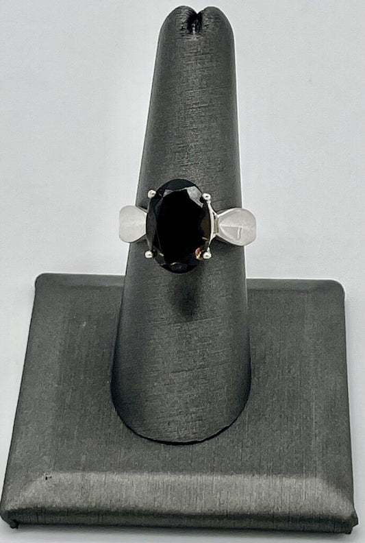 SS Oval Smokey Quartz