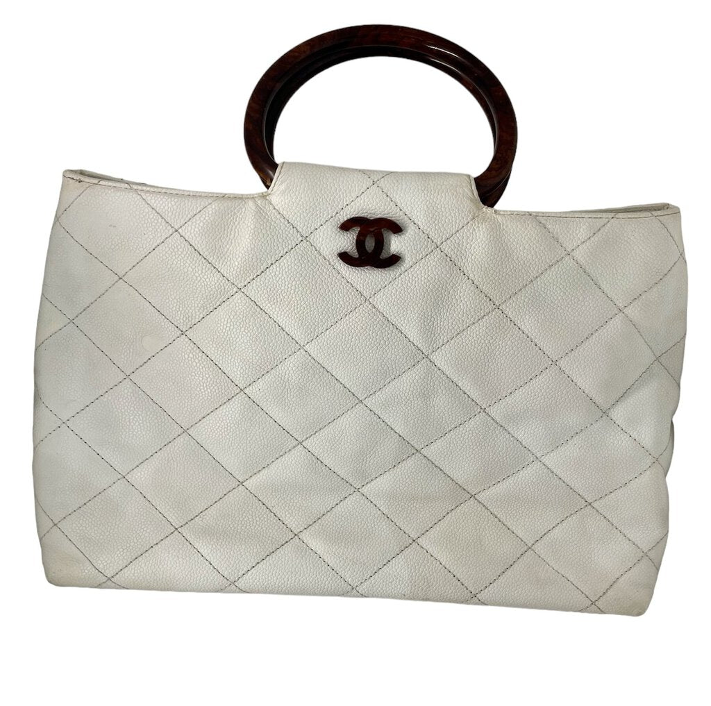Chanel Whte Wooden Caviar