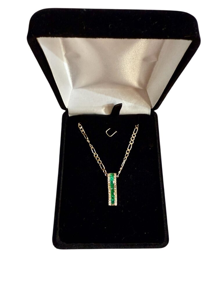 14kt Yg Emerald Dia Pend