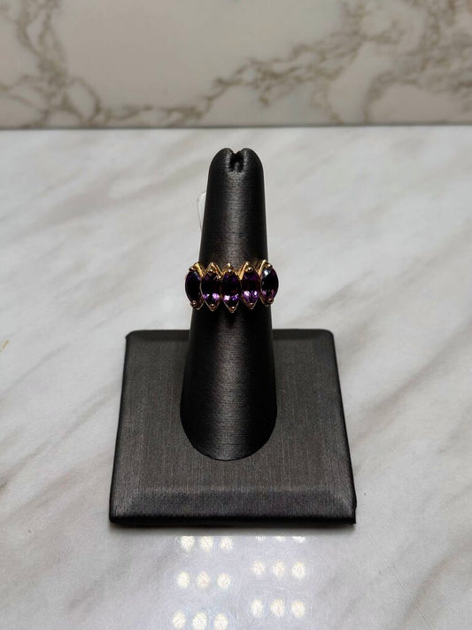 14kt Yg 5marq Amethyst