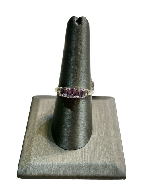 SS PPF PURPLE SAPHIRE RING SZ 8.5