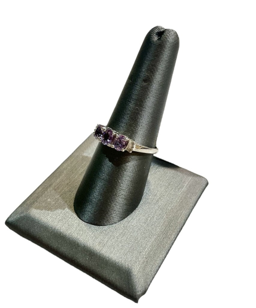 SS PPF PURPLE SAPHIRE RING SZ 8.5