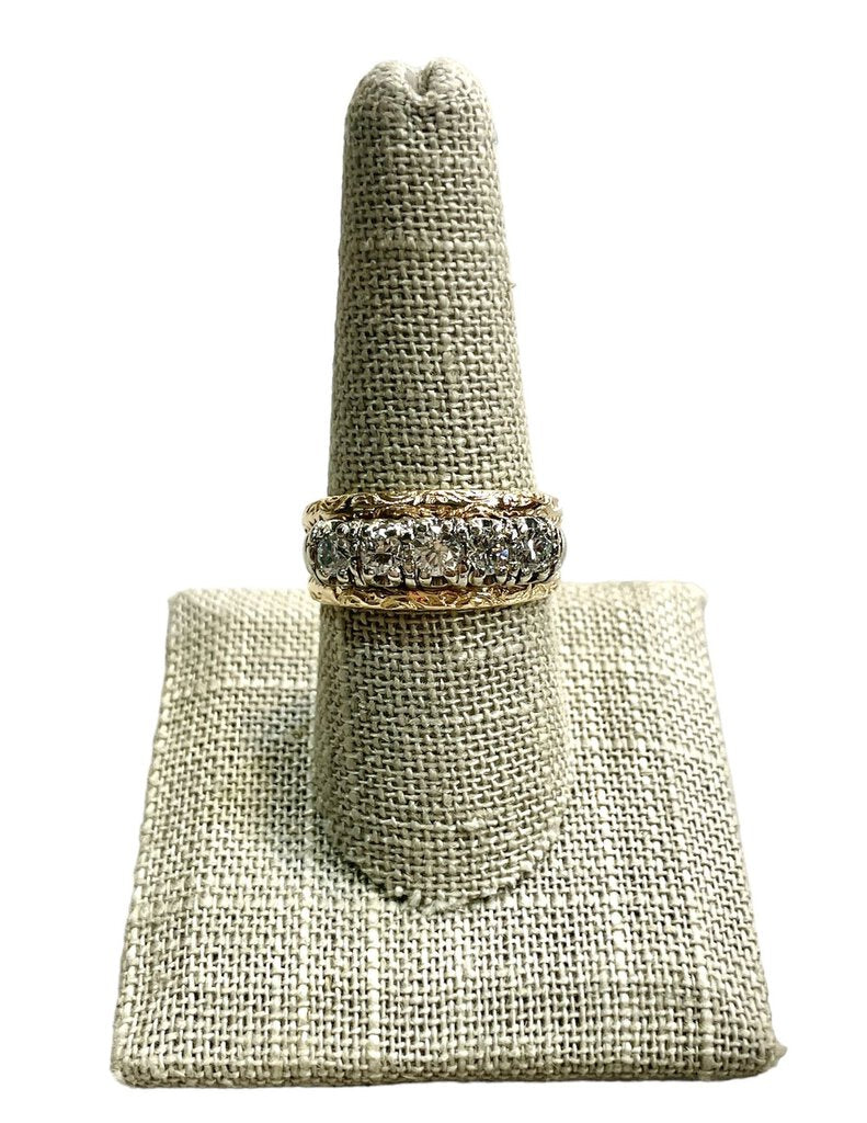 14/18KT WG/YG 1CTTW WIDE BAND SZ 9