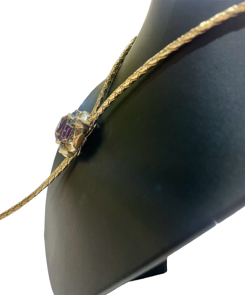 14KT YG BOLO MONTANA SAPPHIRE BLUE & YELLOW W/CURRANT APPRAISAL
