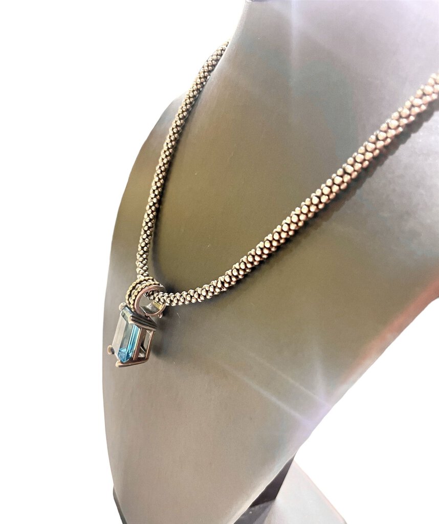 SS LAGOS BLUE TOPAZ CAVIER CHAIN