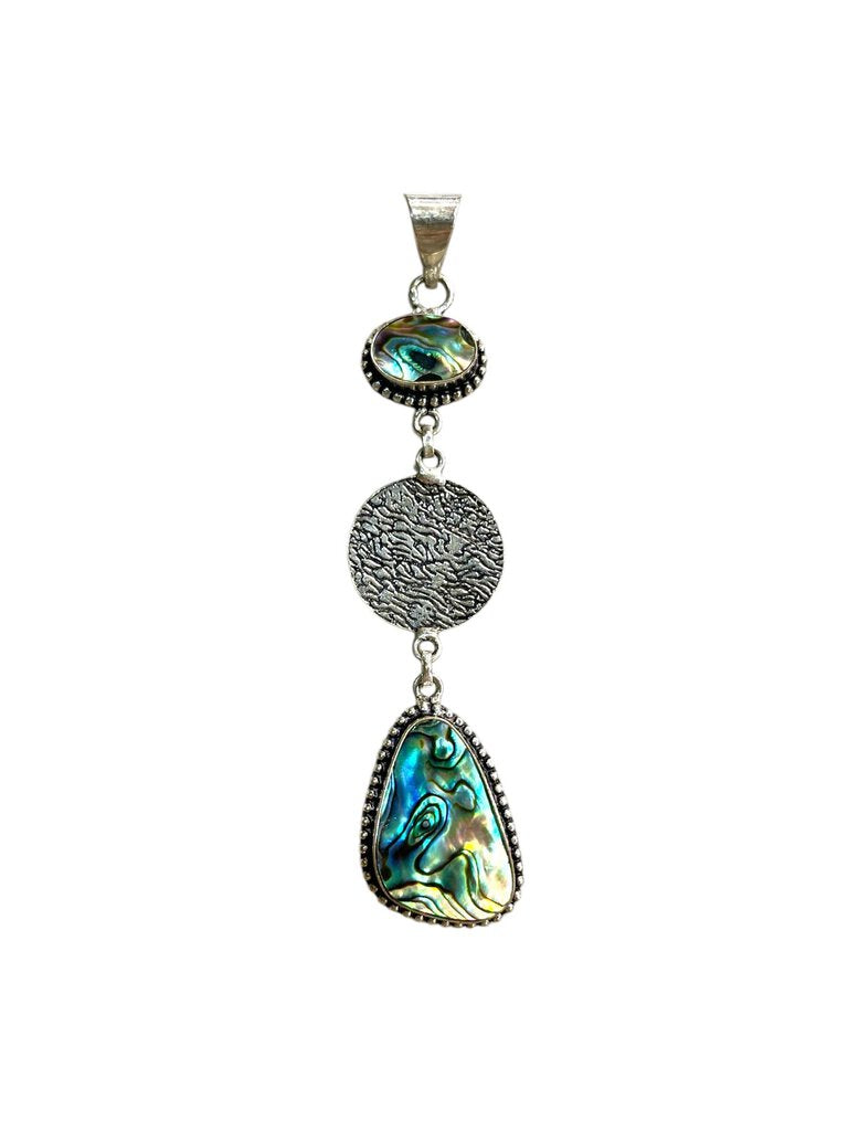 SS ABALONE DROP PENDANT LARGE NO CHAIN