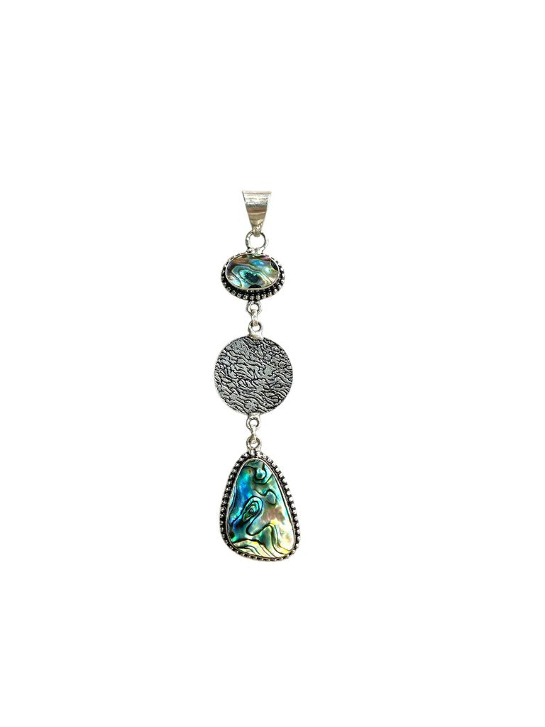 SS ABALONE DROP PENDANT LARGE NO CHAIN