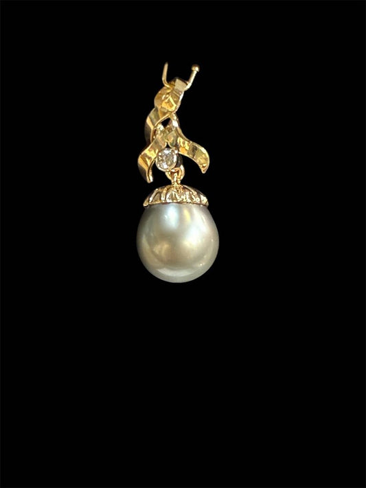 18KT WG TAHITIAN 17.7MM PEARL PENDANT NO CHAIN W/APPRAISAL