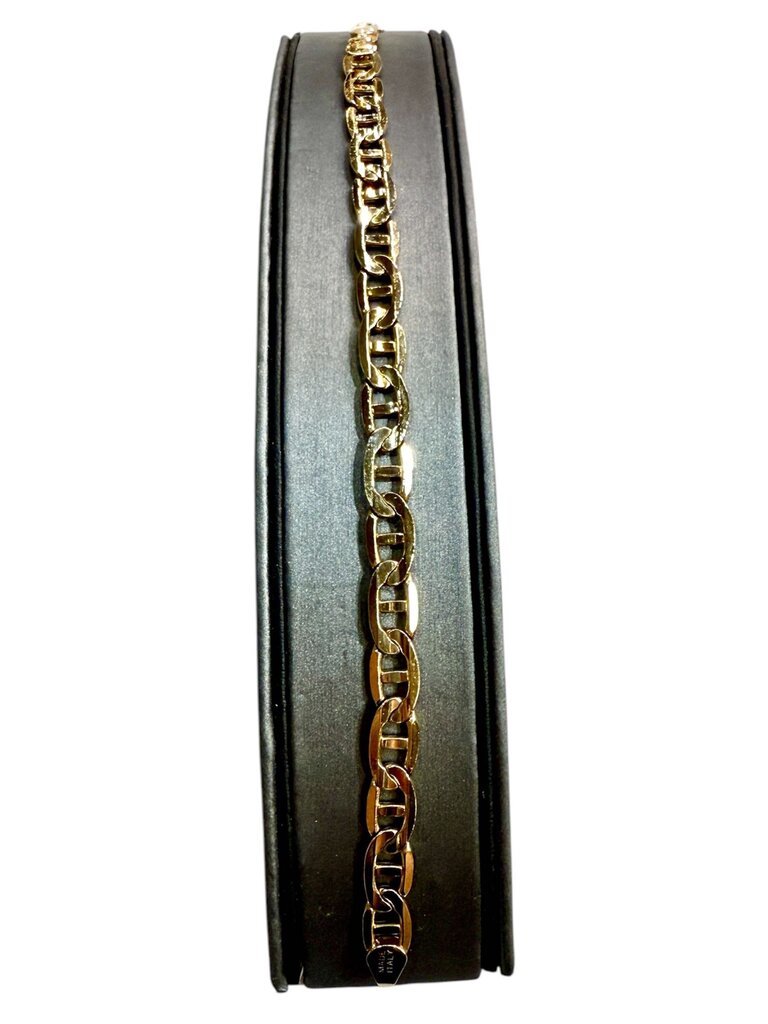 10KT YG MENS MARINER LINK BRACELET