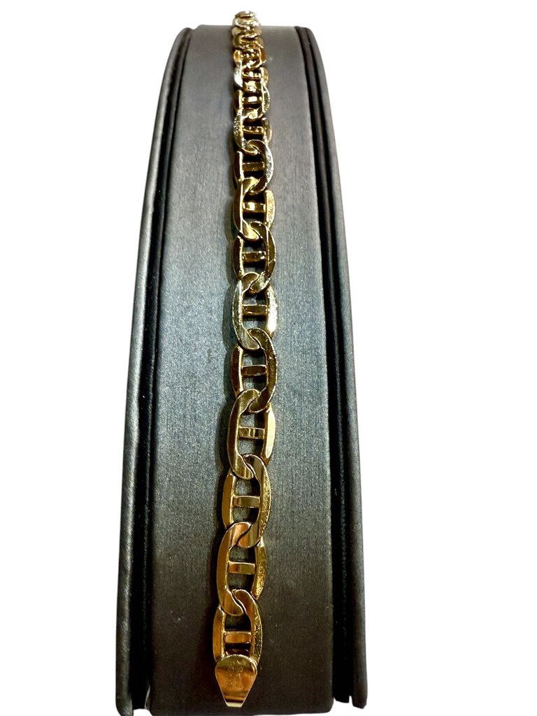 10KT YG MENS MARINER LINK BRACELET