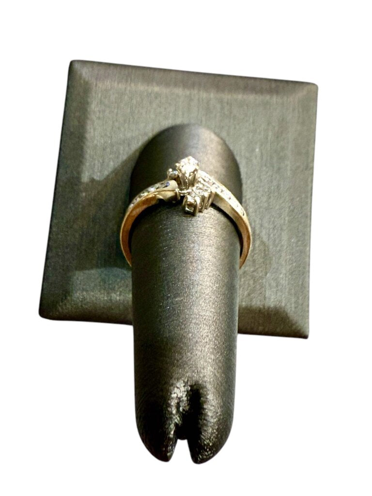 14KT WG 1/10CT MARQ CTR W/RB UNSOLDERED WEDSET 1/2CTTW SZ 9.25
