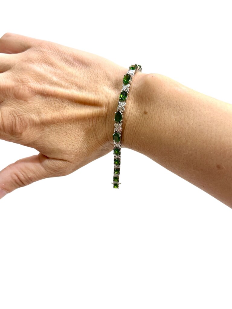 SS CHROME DIOPSIDE TENNIS BRACELET