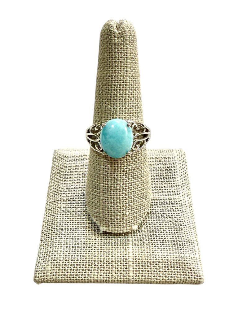 SS LARMAR OVAL RING SZ 8