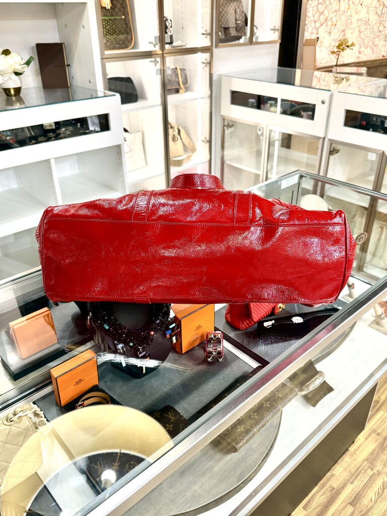 FENDI RED LEATHER SHOULDER BAG