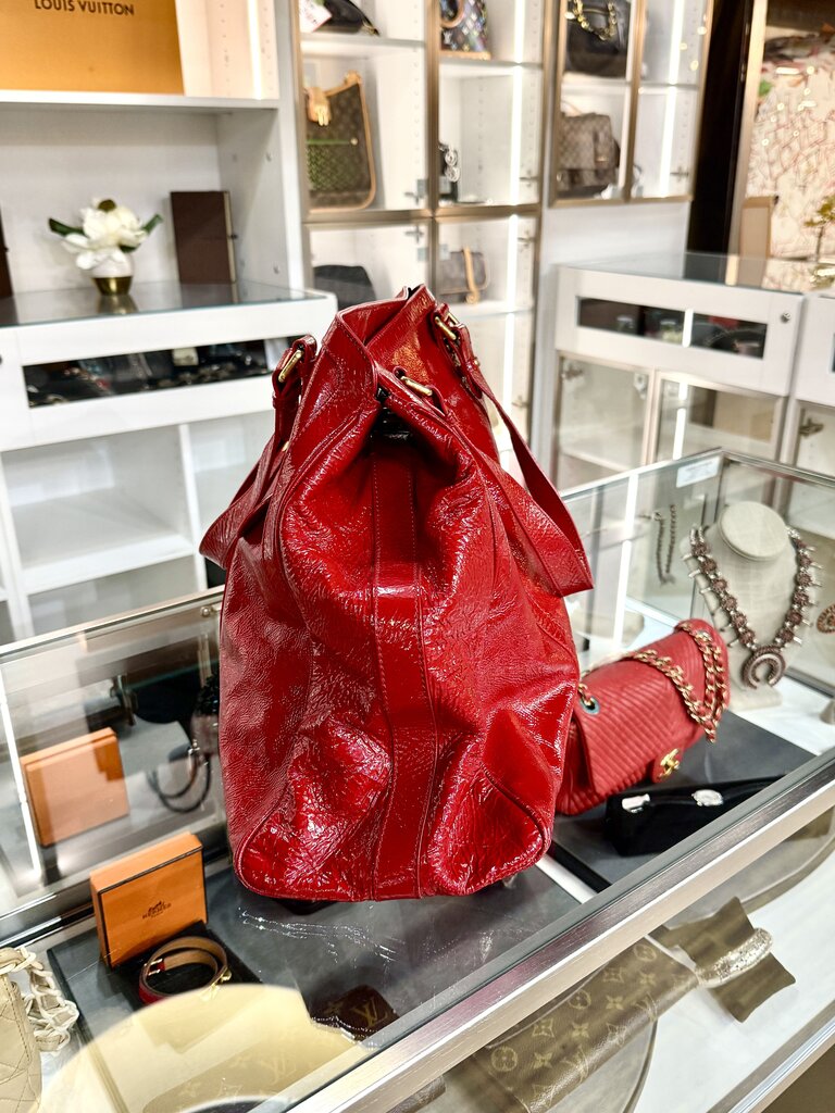 FENDI RED LEATHER SHOULDER BAG