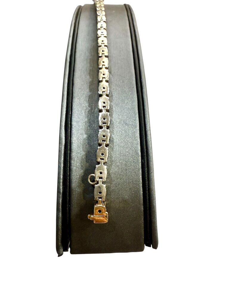 SS/14KT YG TANZANITE TENNIS BRACELET