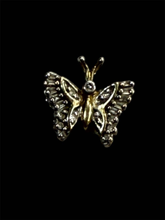 10KT YG BUTTERFLY PENDANT NO CHAIN