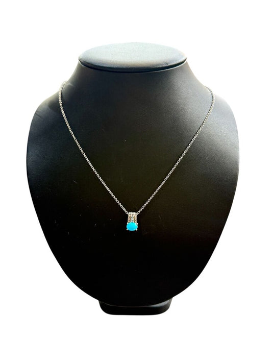 SS OVAL SLEEPING BEAUTY PENDANT ON CHAIN