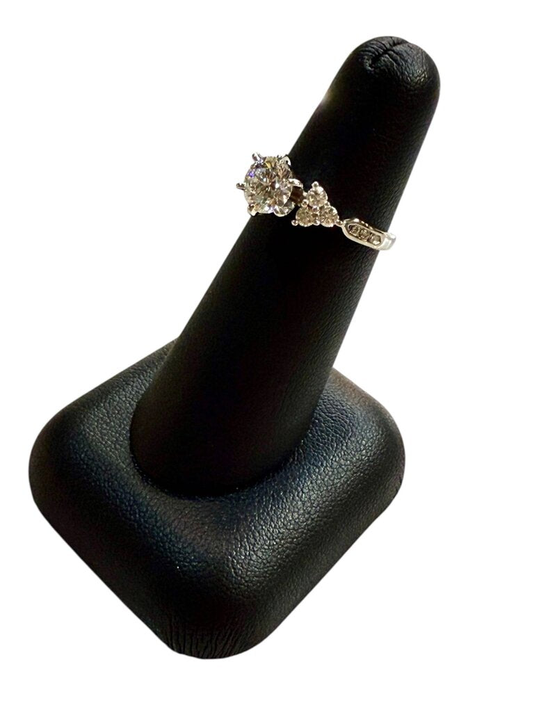 14KT WG 1CT LG CTR W/6RB ON BAND SZ 5.5
