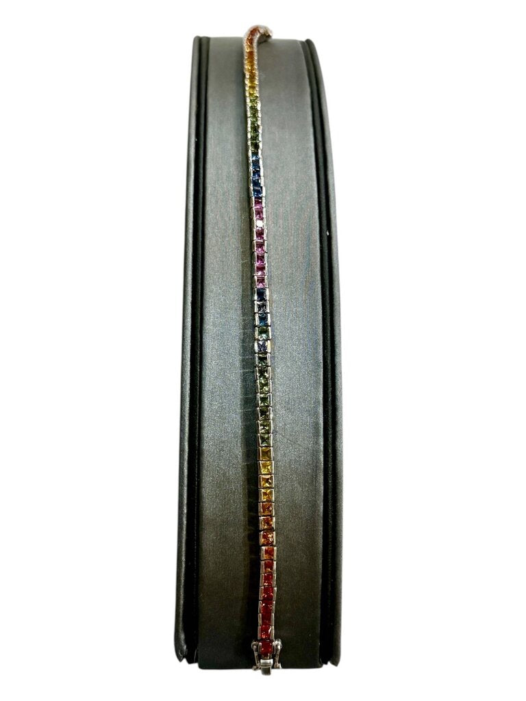 SS MULTI COLOR STONE BRACELET 8 1/2"