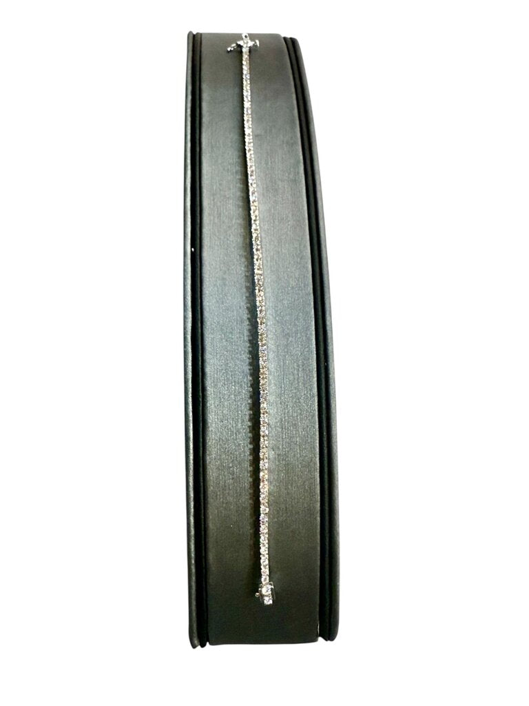 14KT WG 2CTTW LG DIAMOND TENNIS BRACELET 7 1/2"