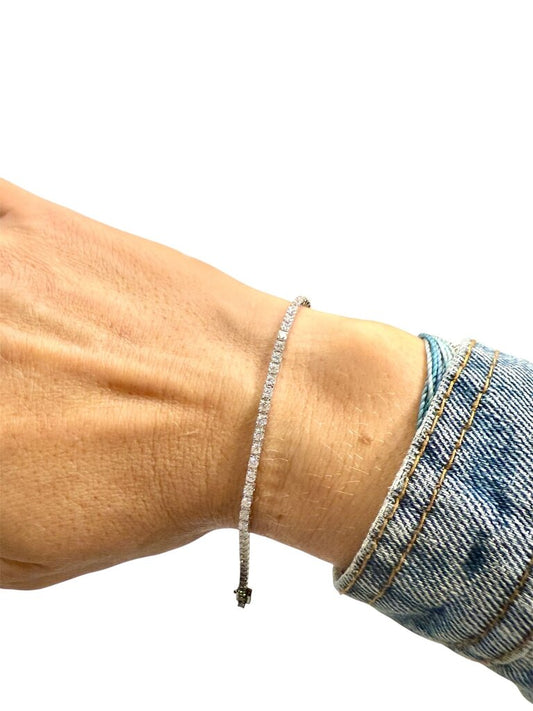 14KT WG 2CTTW LG DIAMOND TENNIS BRACELET 7 1/2"