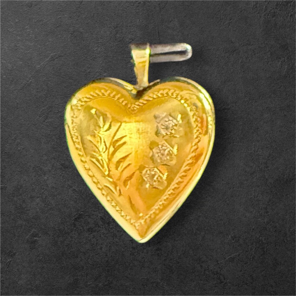 14KT YG HEART LOCKET NO CHAIN