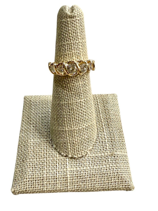 14KT YG 5RB ANNIVERSARY STYLE BAND 1CTTW SZ 5.5