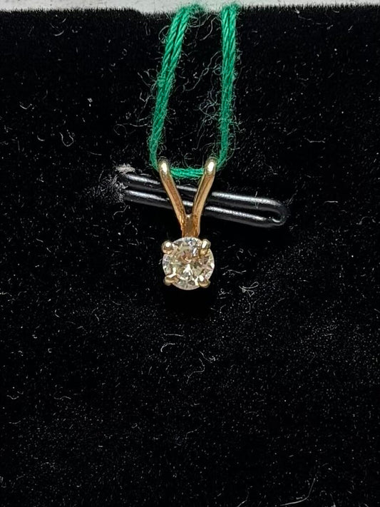 14KT YG 1/5CT RB SOLITARE NO CHAIN