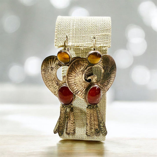 SS EAGLE W/ TIGERS EYE & CARNELIAN