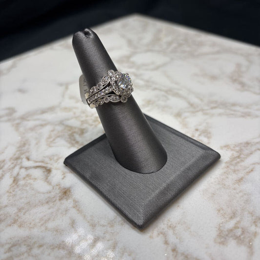 14KT WG 1CT RB CTGR W/ 1.4CTTW WEDSET NOT SOLDERED SZ 6.75
