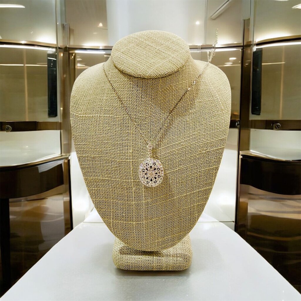 SS OVAL PENDANT W/ CZ ACCENT STONES IN PENDANT ON CHAIN