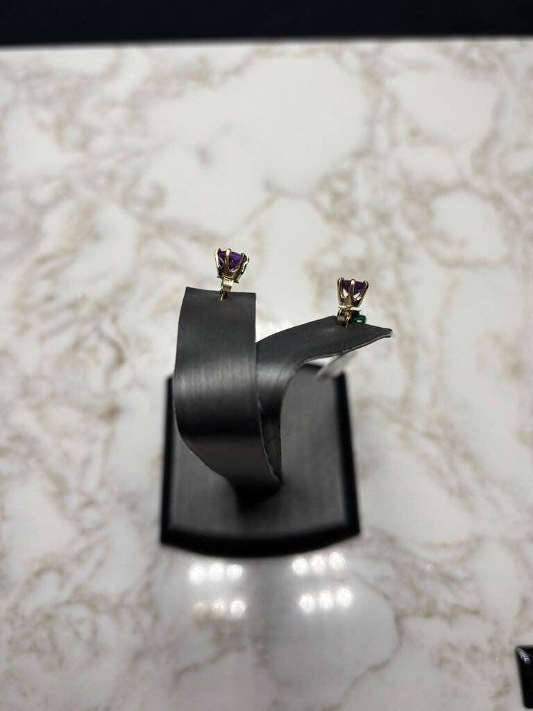 14KT YG 1.25CTTW AMETHYST STUD EARRINGS