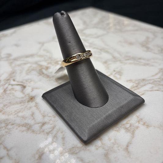 14KT YG 1/3CTTW RB CHANNEL SET MENS RING SZ 8