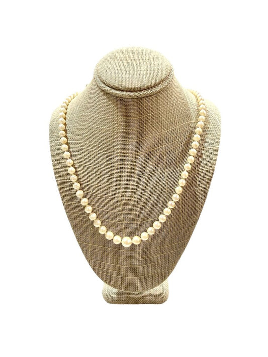 14KT WG 18" GRADUATED PEARL NECKLACE