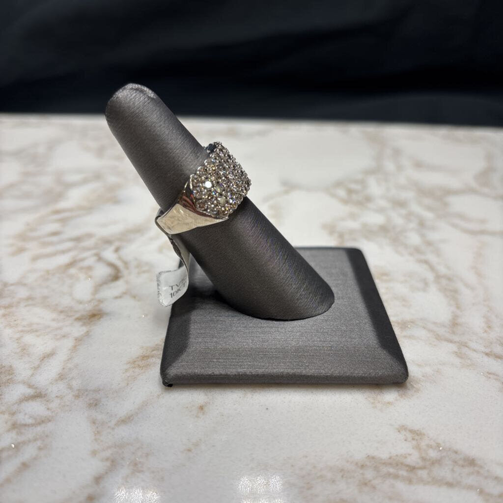 10KT WG 2CTTW 5 ROW DIAMOND BAND SZ 7.5