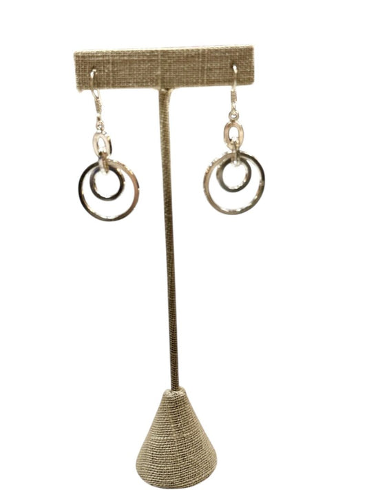 SS MULTI CIRCLE DANGLE EARRINGS