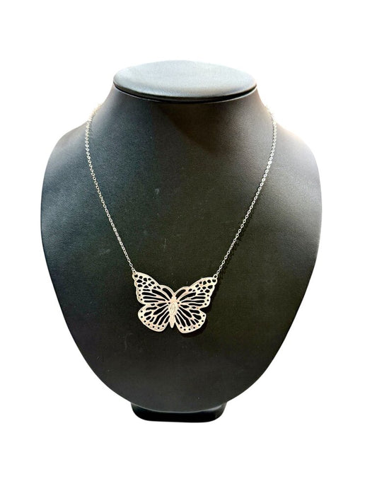 SS LARGE BUTTERFLY NECKLACE PENDANT