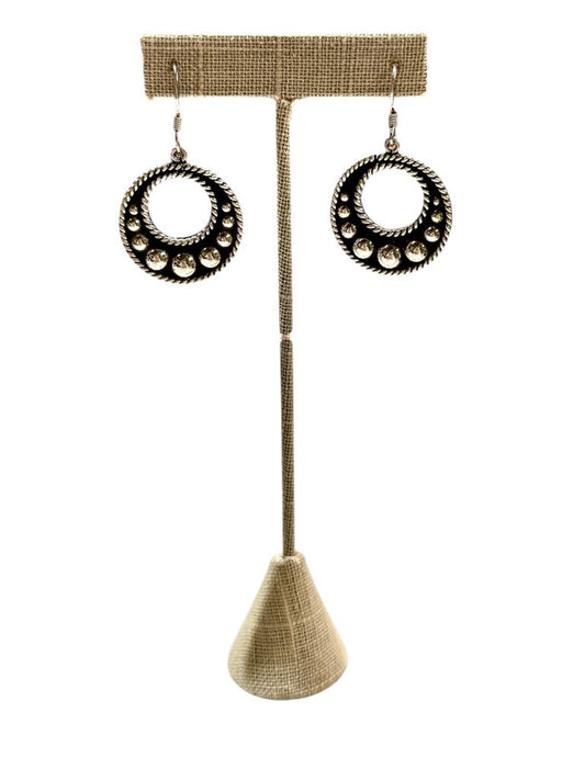 SS MEXICAN BEADED LG CIRCLE DANGLE EARRINGS