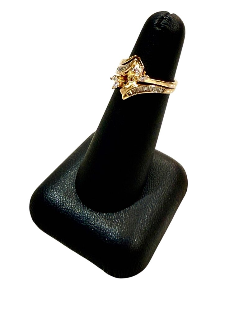 14KT YG SEMI MOUNTING WEDDING SET BAG & RB SOLDERED SET 1/2TW SZ 5