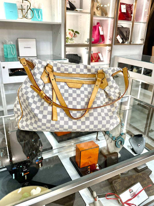 LV EVORA GM DAMIER AZUR HANDBAG