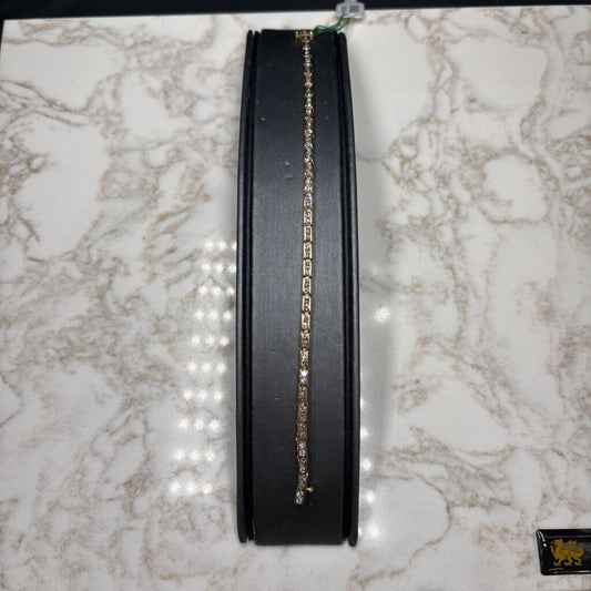 14KT YG 3CTTW CHANNEL SET TENNIS BRACELET