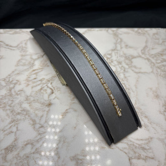14KT YG 3CTTW CHANNEL SET TENNIS BRACELET
