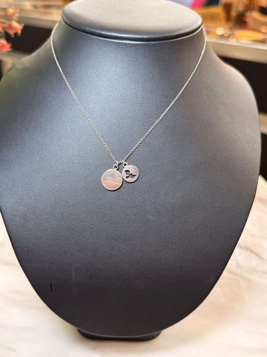 SS TIFFANY&CO PALOMA BIRD &PEACE PENDANT ON 16" CHAIN