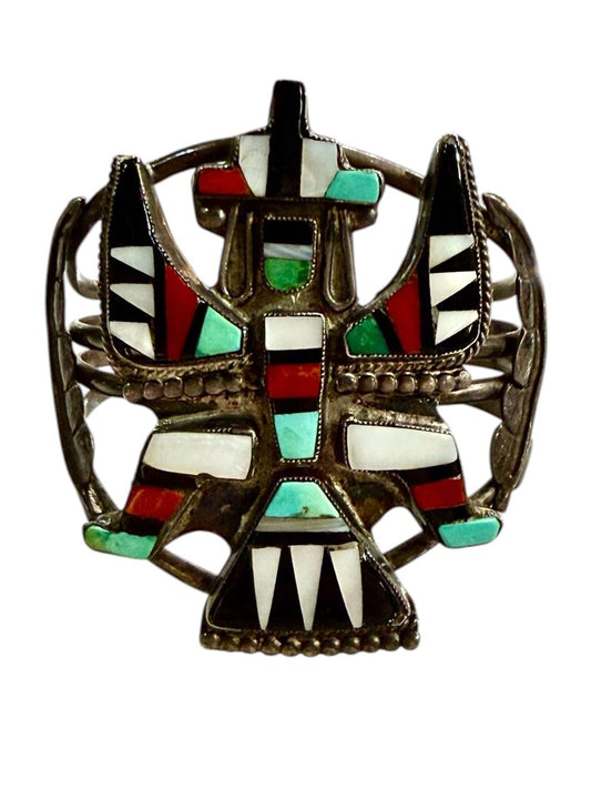 SS ZUNI TURQ CORAL KNIFEWING CUFF