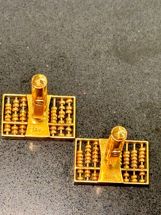 14KT YG ABACUS CUFF LINKS