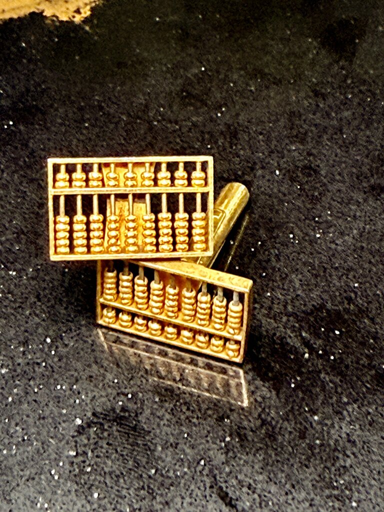 14KT YG ABACUS CUFF LINKS