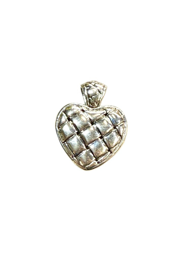 SS HOLLOW HEART PENDANT NO CHAIN